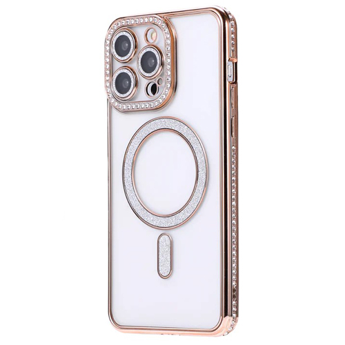 Premium Clear BLING BLING Magsafe Design Case for Apple iPhone 17 - Gold